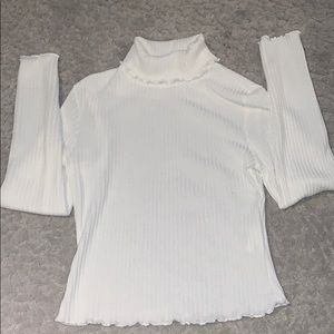 Plain white turtle neck